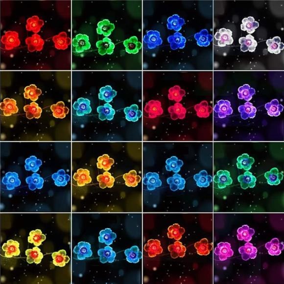 Multicolor Flower Lights Cherry Blossom String Lights Battery Operated & USB - Picture 4 of 6